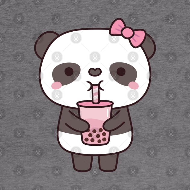 Cute Girl Panda Drinking Bubble Milk Tea by rustydoodle